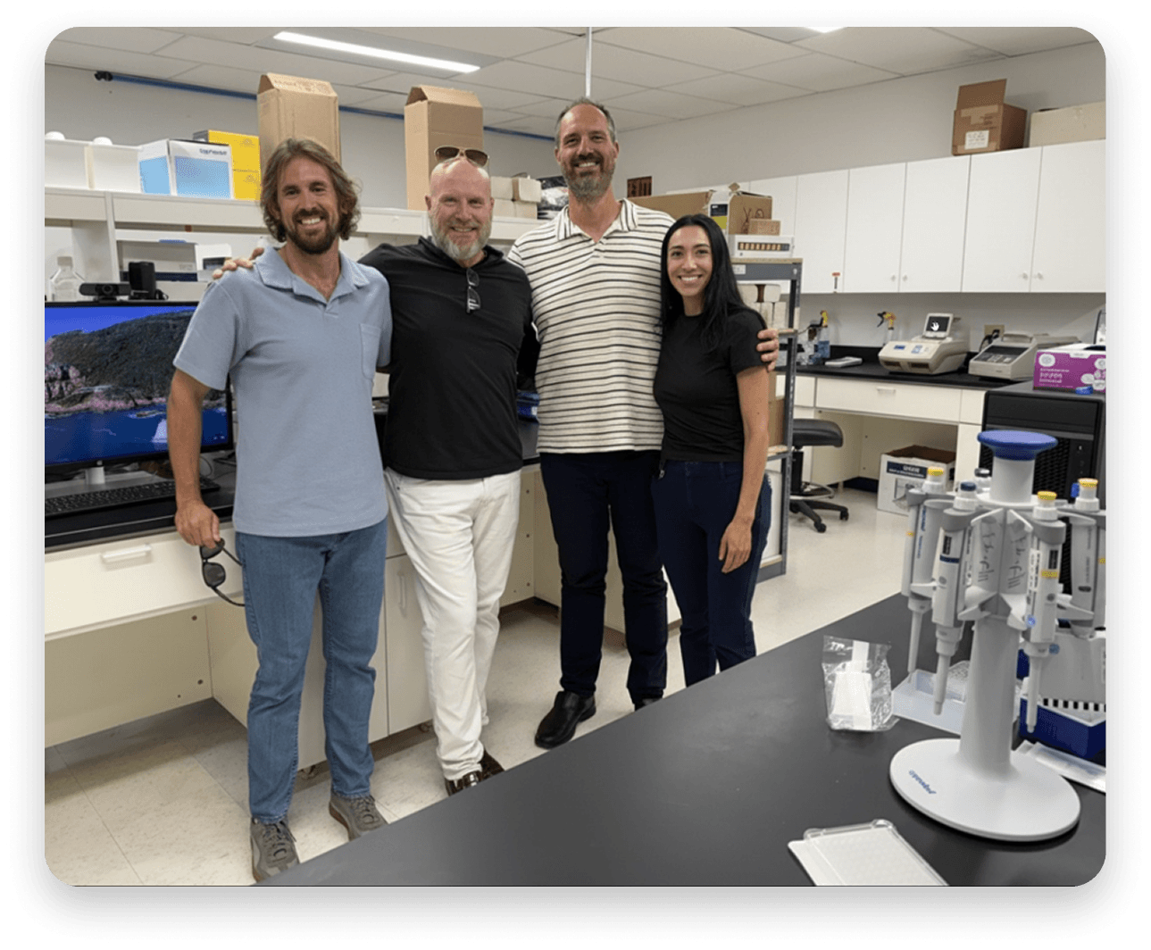 The Racer Biosciences team in our San Diego lab